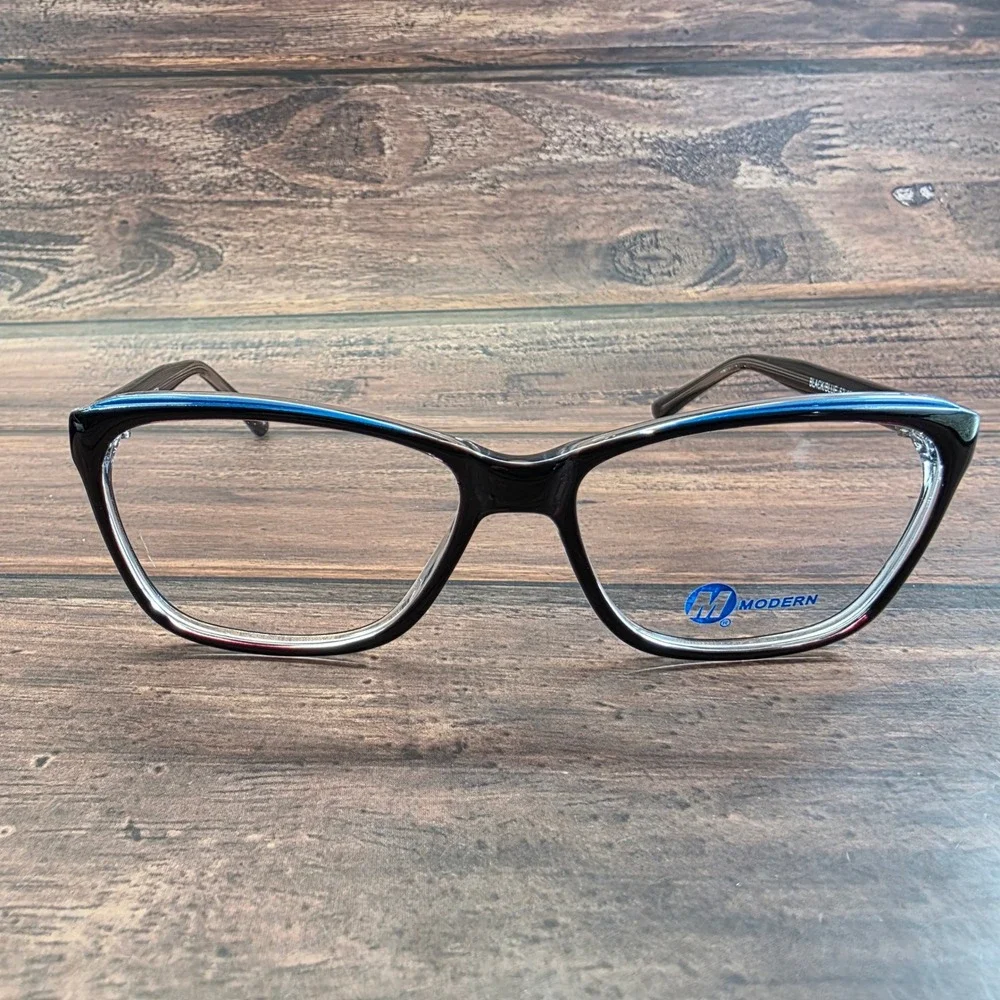 Modern‎ Optical Between Eyeglasses Black Blue Cat Eye Frames 53-17-140